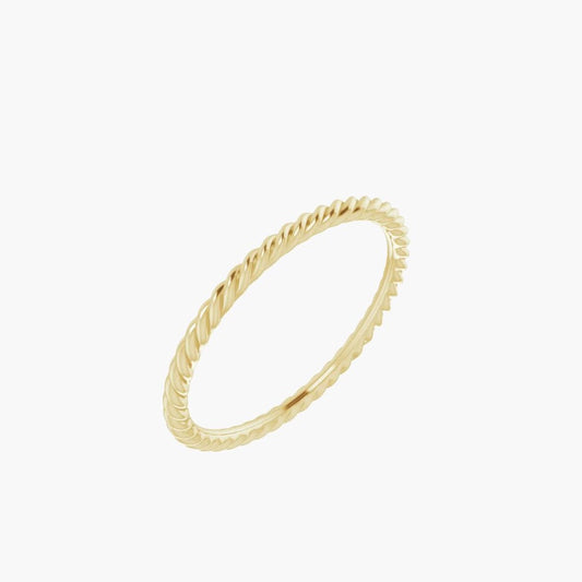 14k Gold Skinny Rope Eternity Band