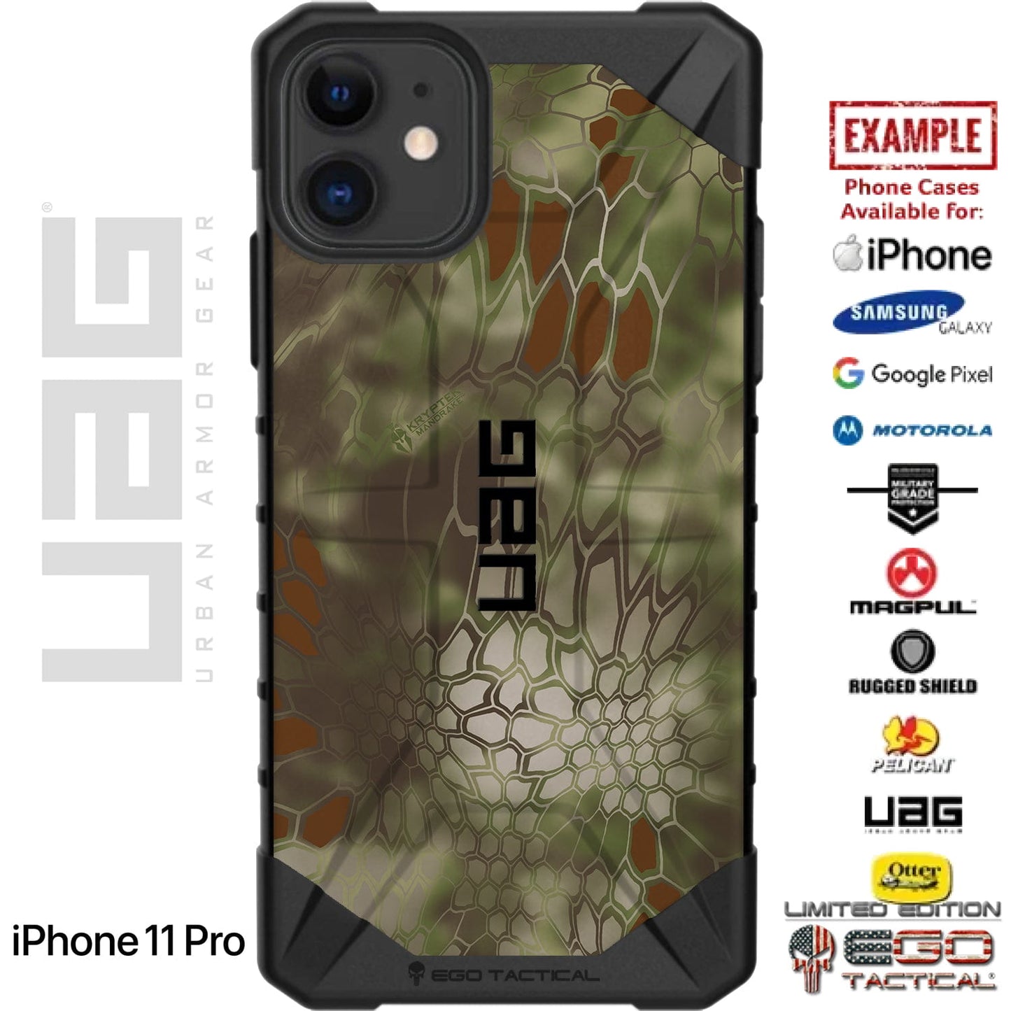 Kryptek Mandrake Official Camouflage Pattern Custom Printed Case Design for Apple, Samsung, Google & Motorola Phone Models
