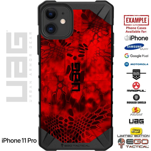 Kryptek Diablo Red Camouflage Pattern Custom Printed Case Design for Apple, Samsung, Google & Motorola Phone Models