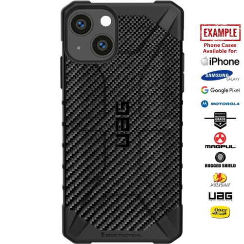 Black Kevlar Fiber Weave Pattern Custom Printed Case Design for Apple, Samsung, Google & Motorola Phone Models