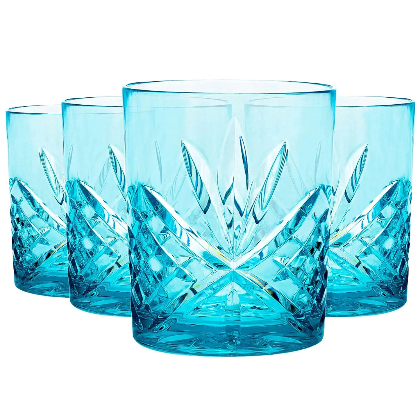 Godinger Acrylic Whiskey Glasses Shatterproof and Reusable Whiskey Glass Tumbler Cups - Dublin Collection Set of 4