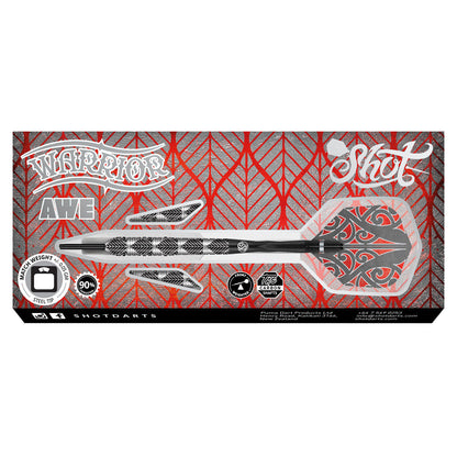 SHOT - Warrior Awe Steel Tip Darts - 90% Tungsten - 22g