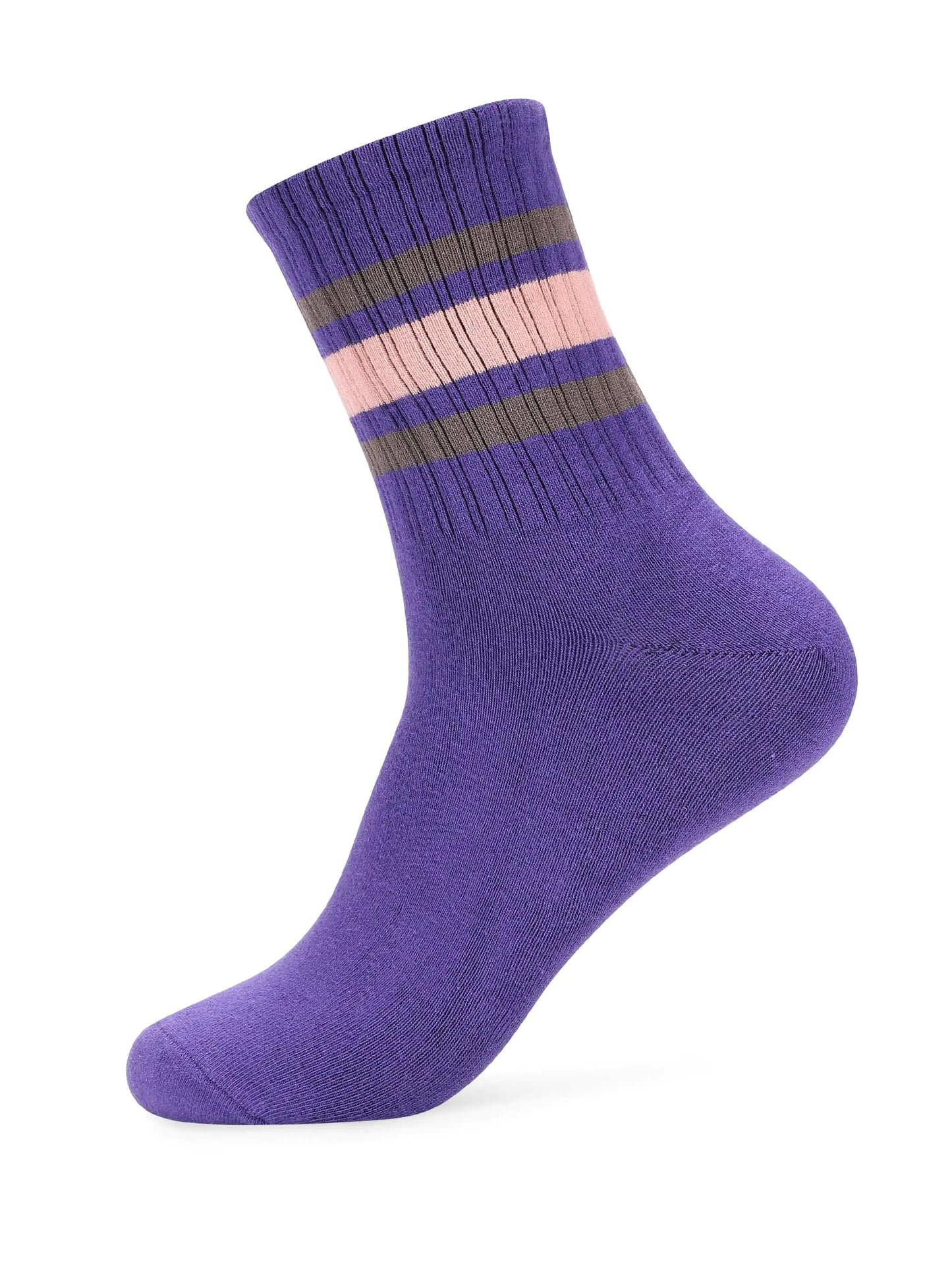 Forony Women Hot Pink Socks Tube Socks for Women Womens Cotton Crew Socks Anti Stink Lightweight Striped Socks