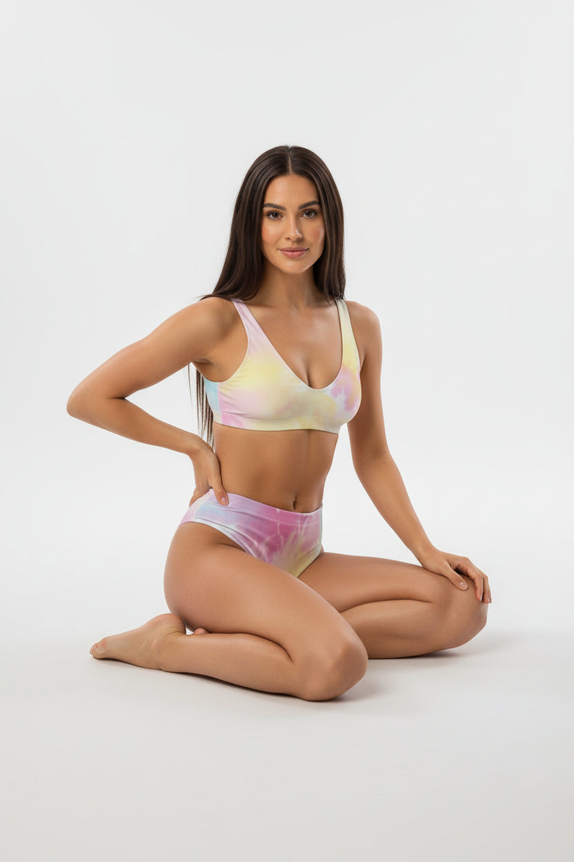 Tie-Dye High-Waist Bikini