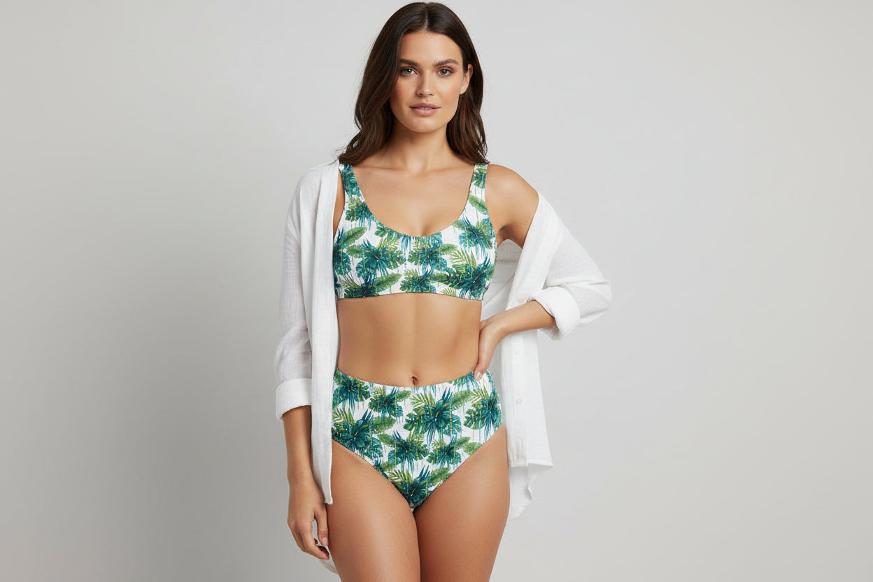 The Gymbum UK Running Flowers high-waisted bikini