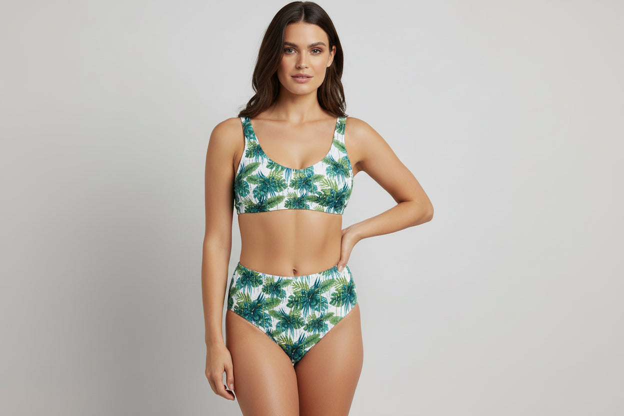The Gymbum UK Running Flowers high-waisted bikini