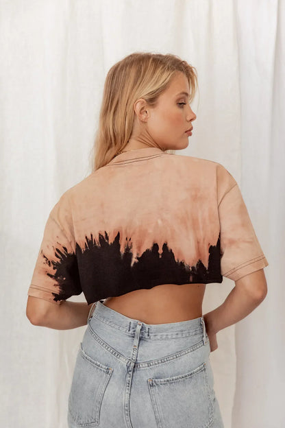 Rolling Stones Tie Dye Classic Crop Tee