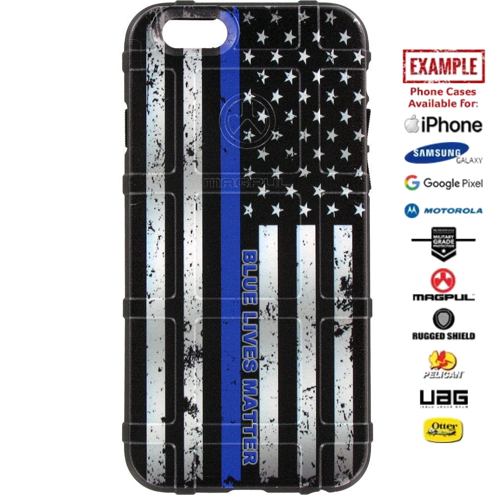 Blue Lives Matter, US American Flag Subdued Custom Printed Case Design for Apple, Samsung, Google & Motorola Phone Models