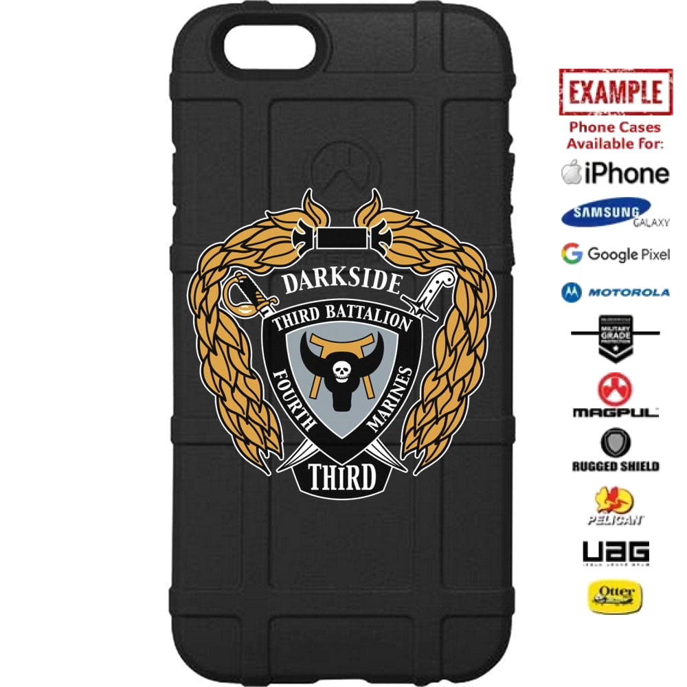 U.S. Marine Corps 3rd Battalion 4th Marines Darkside Custom Printed Case Design for Apple, Samsung, Google & Motorola Phone Models