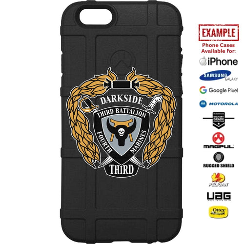 U.S. Marine Corps 3rd Battalion 4th Marines Darkside Custom Printed Case Design for Apple, Samsung, Google & Motorola Phone Models