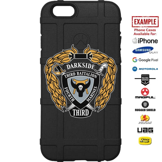 U.S. Marine Corps 3rd Battalion 4th Marines Darkside Custom Printed Case Design for Apple, Samsung, Google & Motorola Phone Models