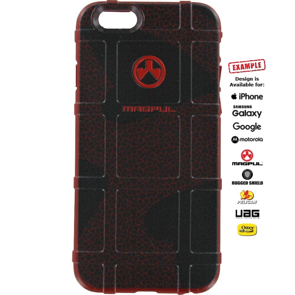 CLEARANCE - Magpul Industries Custom UV-Laser Printed Apple iPhone 6/6s ONLY Magpul Matrix Pattern in Black On Red Case (one-off sample)  -EGO61