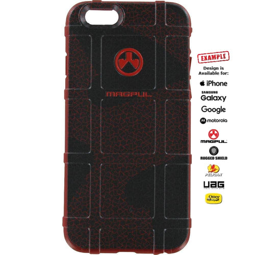 CLEARANCE - Magpul Industries Custom UV-Laser Printed Apple iPhone 6/6s ONLY Magpul Matrix Pattern in Black On Red Case (one-off sample)  -EGO61