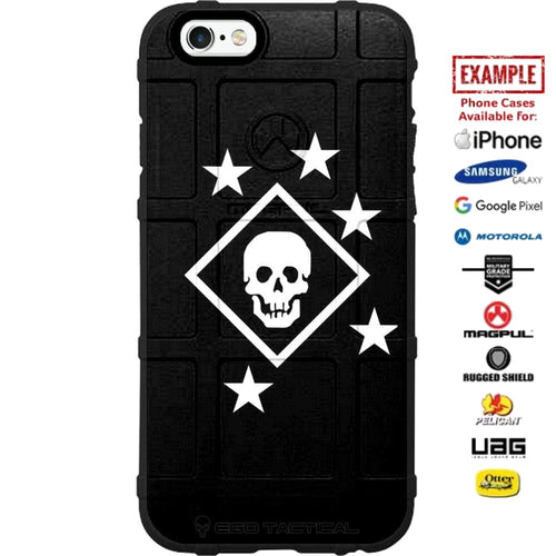 MARSOC Marine Raiders White Stars & Skull Black Patch Custom Printed Case Design for Apple, Samsung, Google & Motorola Phone Models