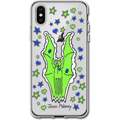 Jason Maloney Art Series: "Bear Bat" Pink and Yellow Stars Limited Edition Custom UV-Printed Custom Printed Case Design for Apple, Samsung, Google & Motorola Phone Models