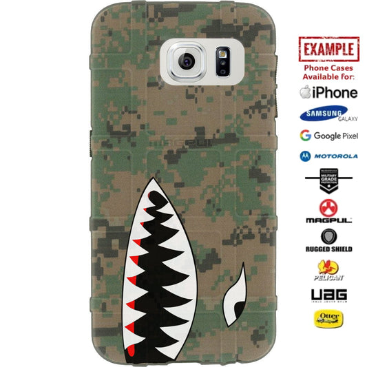 UCP Digital Camouflage, Shark Teeth Custom Printed Case Design for Apple, Samsung, Google & Motorola Phone Models