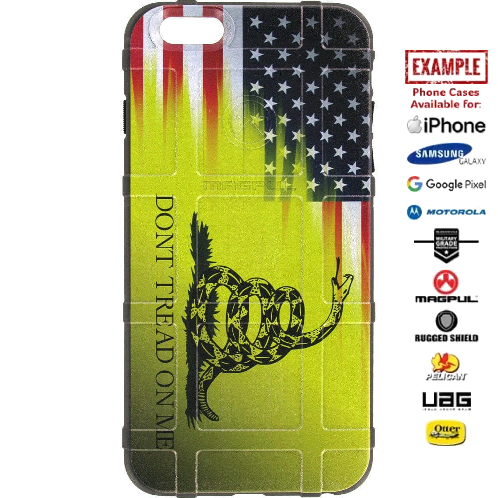 Don't Tread on Me/US American Flag Custom Printed Case Design for Apple, Samsung, Google & Motorola Phone Models