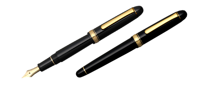 #3776 Century Fountain Pen | #1 Black & Gold Trim