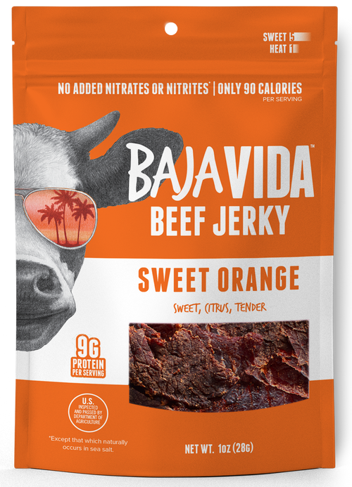 Baja Vida Snacks Sweet Orange Beef Jerky - 1 OZ 72 Pack