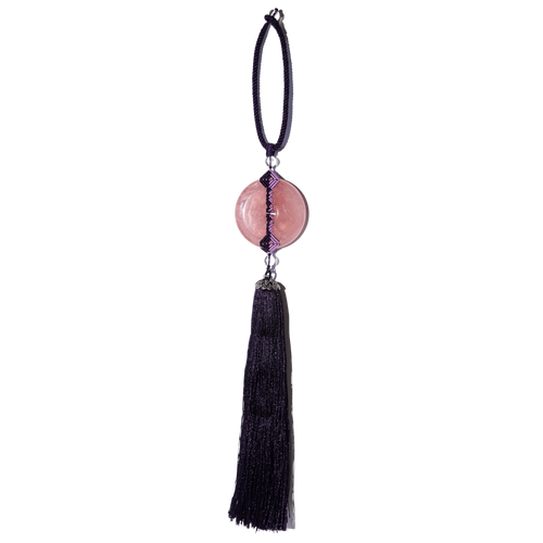 Purple Tassel Rose Quartz Hanger