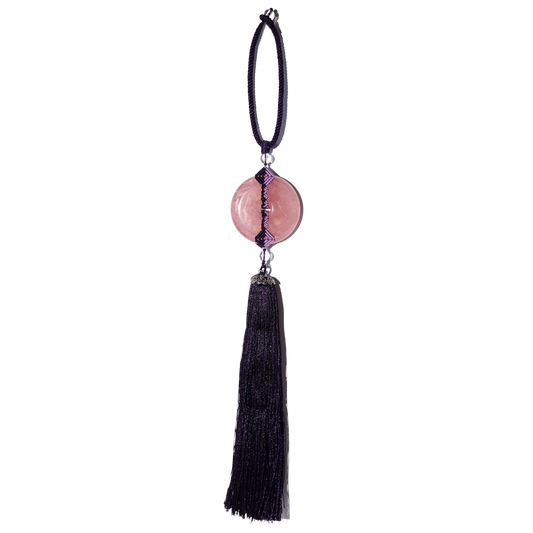 Purple Tassel Rose Quartz Hanger