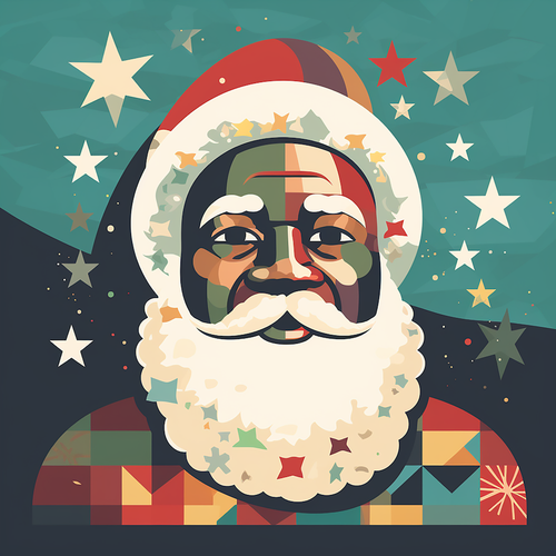 Black Santa Abstract - STK00927 (DTF Transfers)