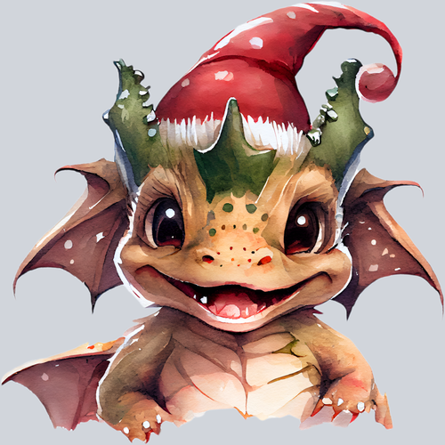 Baby Christmas Dragon - STK00352 (DTF Transfers)