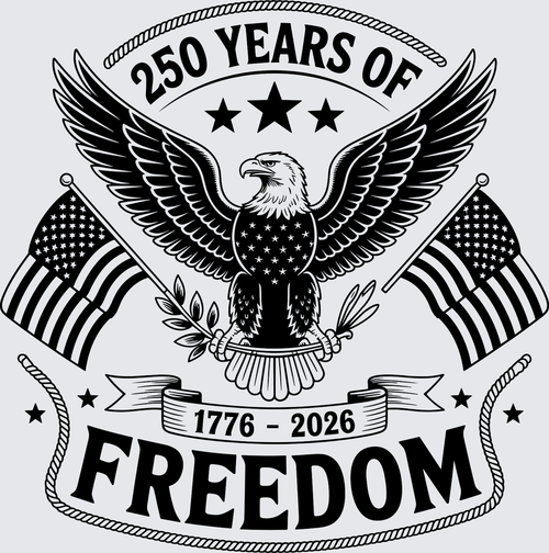 250 Years Of Freedom 1 - black - STK07776 (DTF Transfers)