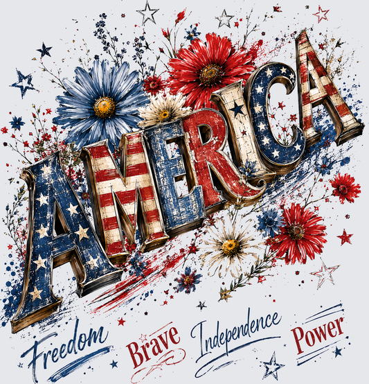 America Freedom Brave Independence Power - STK07784 (DTF Transfers)