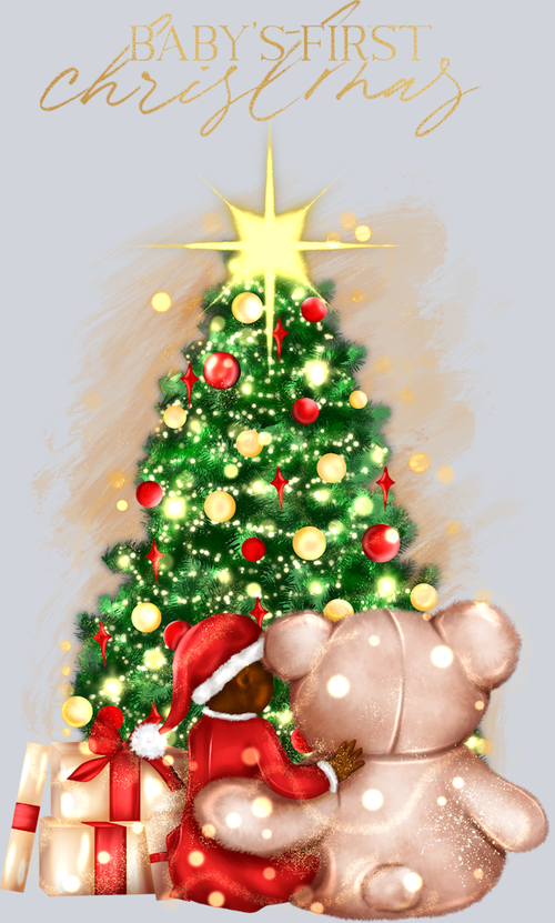 Babys First Christmas Brown - STK00365 (DTF Transfers)