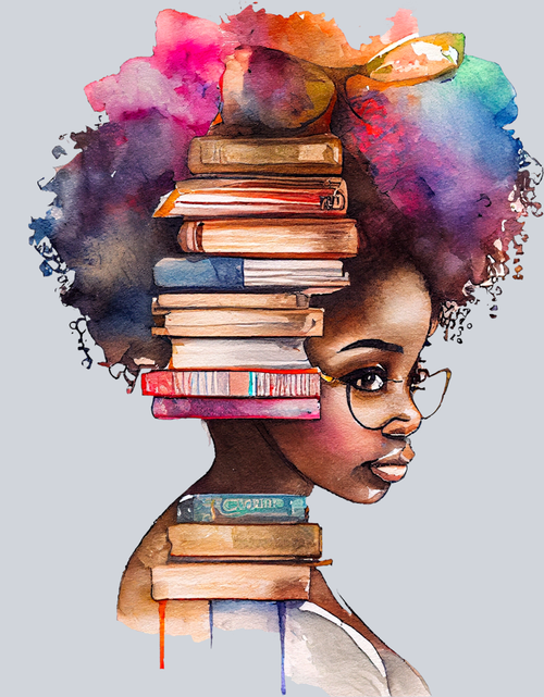Black Girl And Books 5 - STK00622 (DTF Transfers)