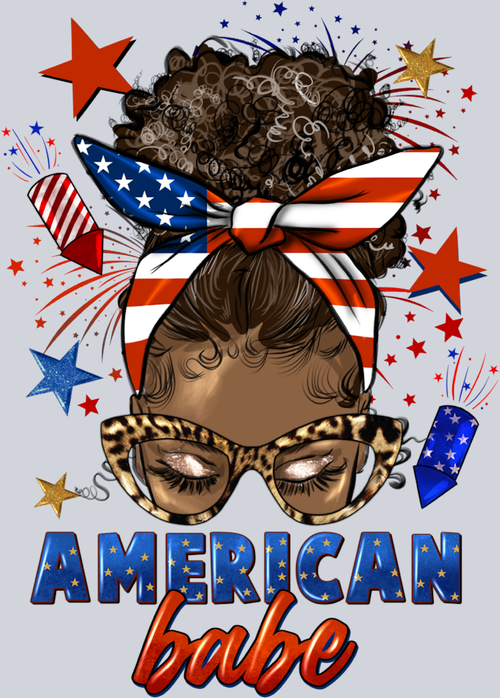 American Babe Afro American - STK00157 (DTF Transfers)