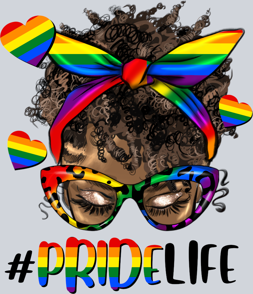 Afro Messy Bun Short Hair Pride Life - STK00078 (DTF Transfers)