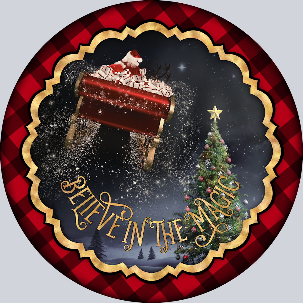 Believe In Magic Santa Sleigh - STK00541 (DTF Transfers)