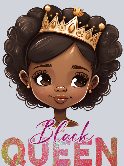 Black Queen Gold Crown - STK00919 (DTF Transfers)
