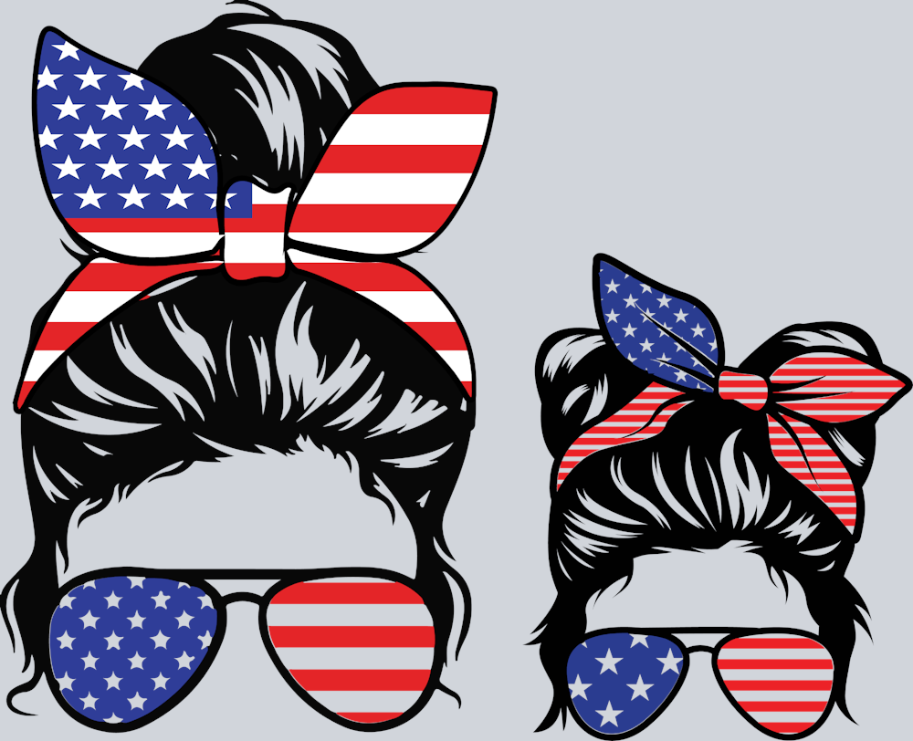 American Messy Bun Women - STK00236 (DTF Transfers)