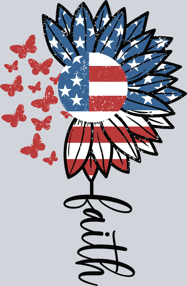 American Faith Sunflower - STK00214 (DTF Transfers)