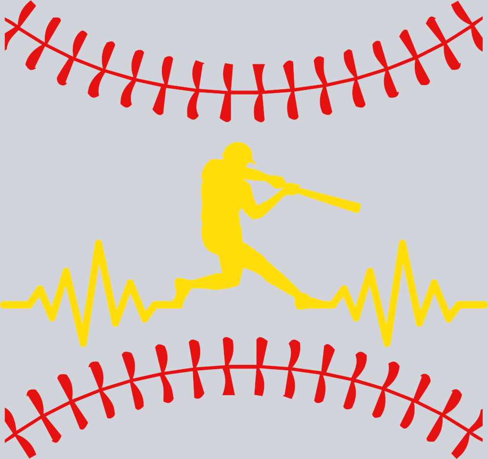 Baseball Heartbeat - STK00404 (DTF Transfers)
