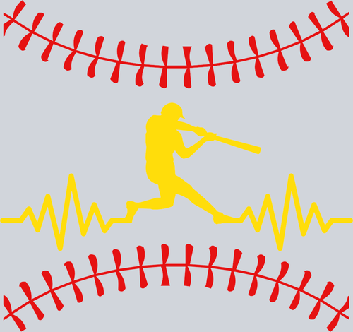Baseball Heartbeat - STK00404 (DTF Transfers)