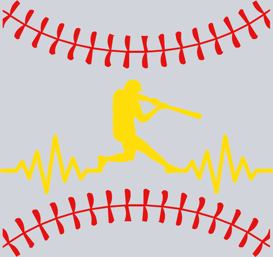 Baseball Heartbeat - STK00404 (DTF Transfers)